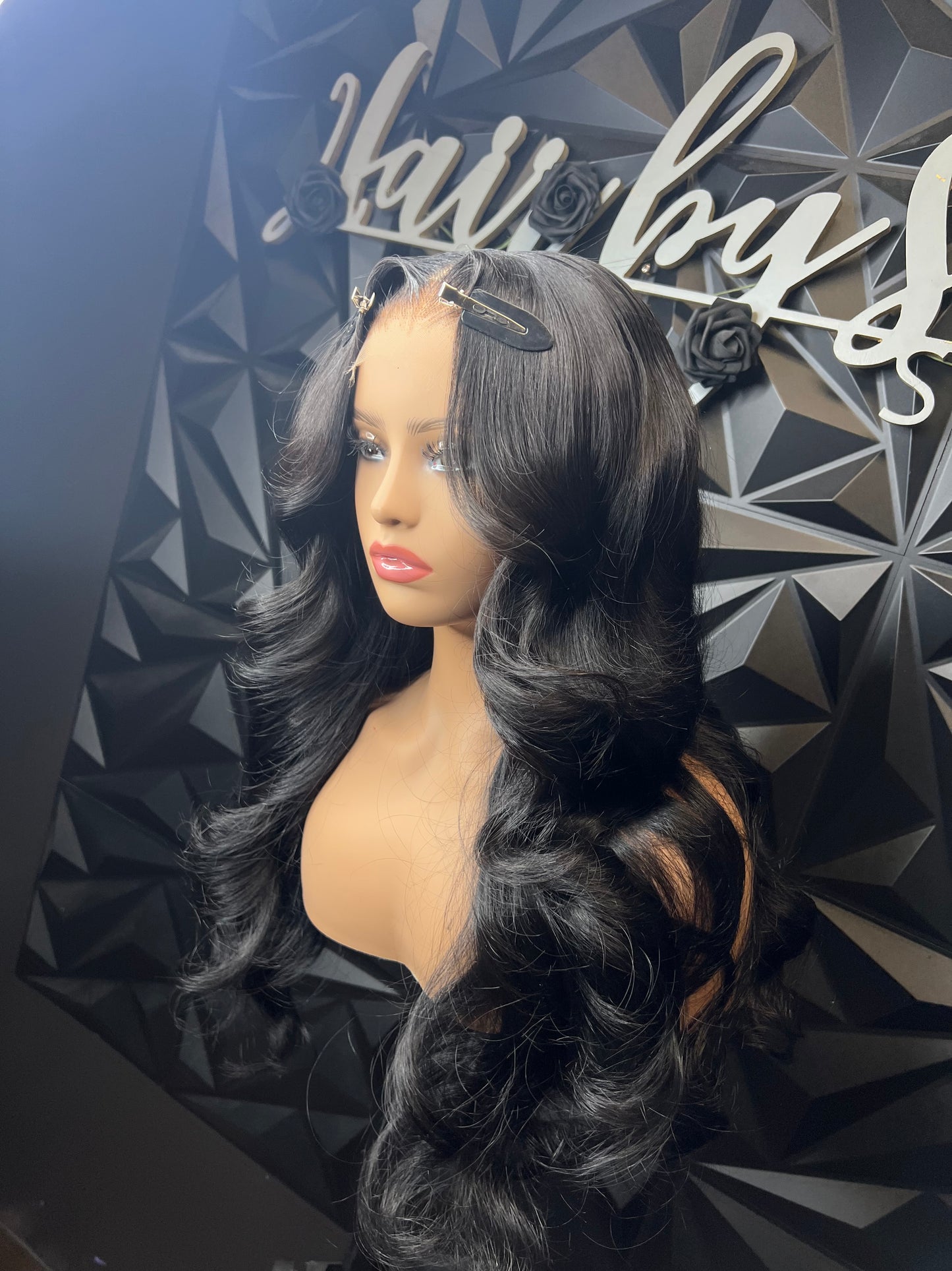 22” Jet black body wave 6x6 HD Lace