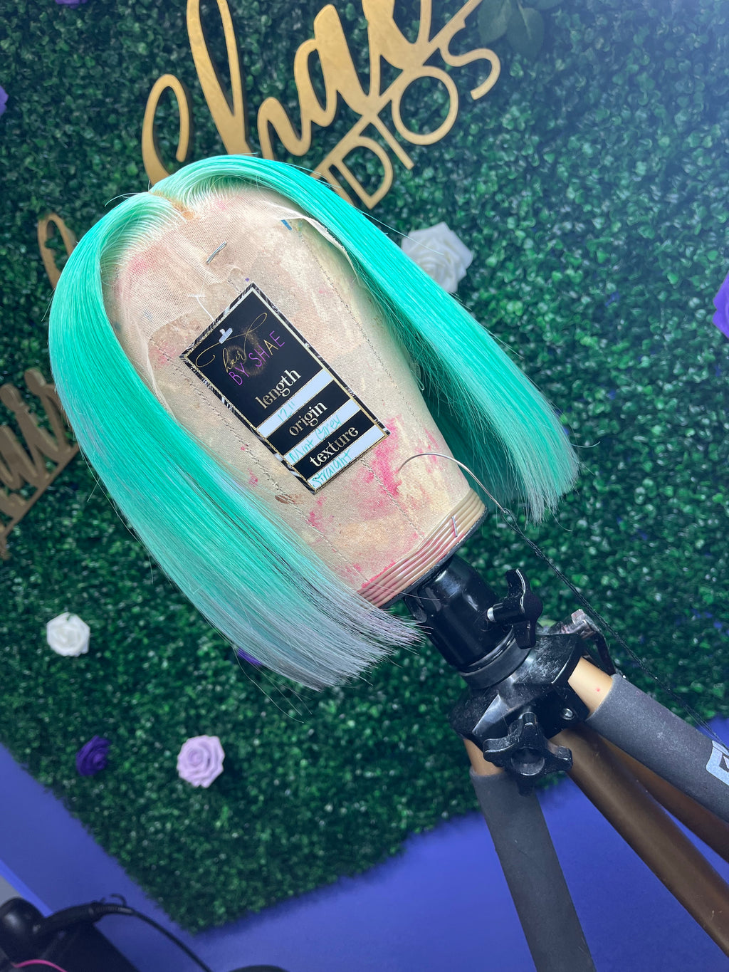 Minty Grey Blunt Cut Bob🔥